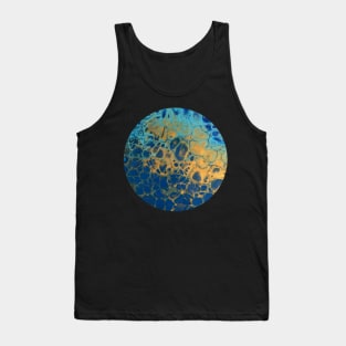 Blue and Yellow / Acrylic Pouring Tank Top